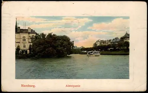 Ansichtskarte Hamburg Alsterpartie 1910