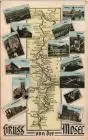 .Rheinland-Pfalz Mosel (Rheinland-Pfalz) Mehrbildkarte Fluss-Verlauf,  1910