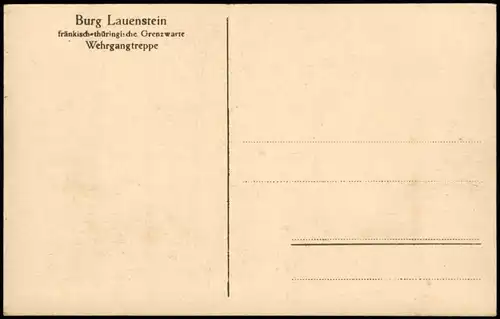Lauenstein-Ludwigsstadt Burg Lauenstein Grenzwarte Wehrgangtreppe 1920