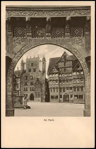 Ansichtskarte Hildesheim Häuser Zeile Am Markt 1913