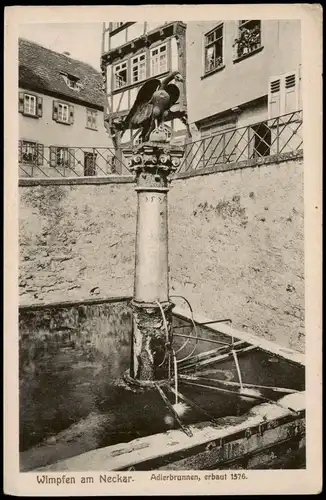 Ansichtskarte Bad Wimpfen Häuser Partie am Adlerbrunnen 1930