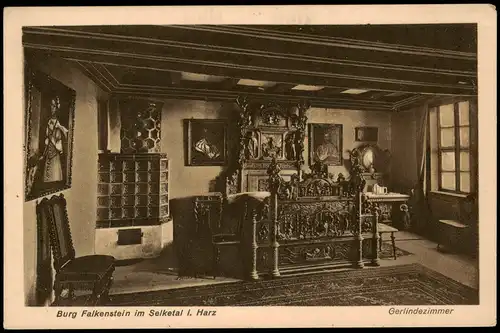 Pansfelde-Falkenstein/Harz Burg  Selketal i. Harz Gerlindezimmer 1925