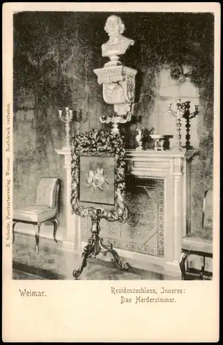Ansichtskarte Weimar Residenzschloss, Inneres: Das Herderzimmer. 1903