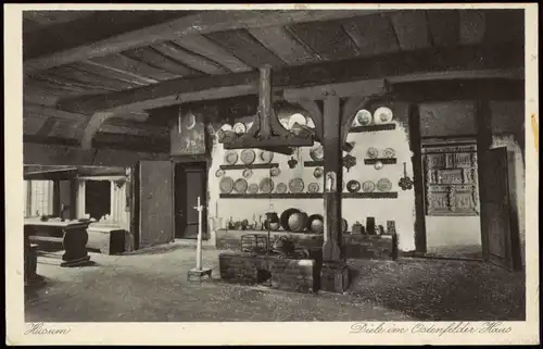 Ansichtskarte Husum Diele im Ostenfelder Haus 1930