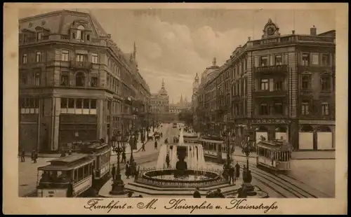 Frankfurt am Main Tram Straßenbahn Kreuzeung Kaiserstraße Kaiserplatz 1919