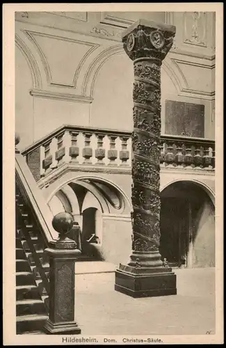 Ansichtskarte Hildesheim Innenansicht Dom Christus-Säule 1920