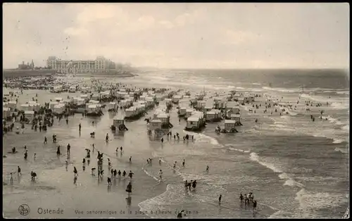 Postkaart Ostende Oostende Strand La Plage, Panorama-Ansicht 1910