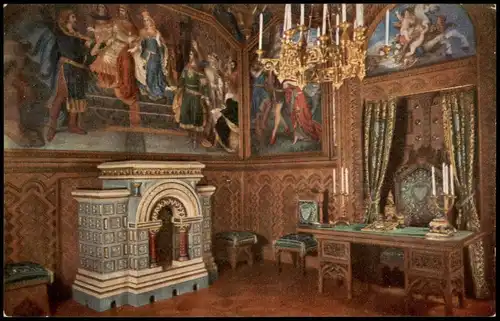 Schwangau Schloss Castle Neuschwanstein alte Einrichtung vom Arbeitszimmer 1920
