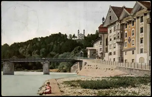 Ansichtskarte Bad Tölz Kalvarienberg und Marienstift 1924
