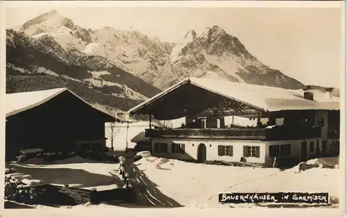 Garmisch-Garmisch-Partenkirchen Ortsansicht Garmisch Bauernhäuser 1930