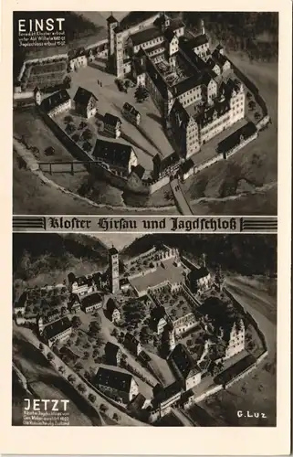 Hirsau-Calw Kloster und Jagdschloss "Einst & Jetzt" von G. Luz 1930