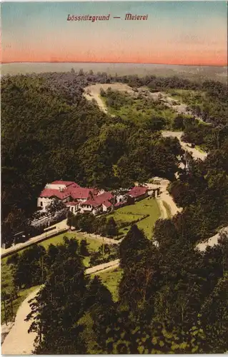 Oberlößnitz-Radebeul Meierei im Lößnitzgrund aus der Vogelschau-Perspektive 1920