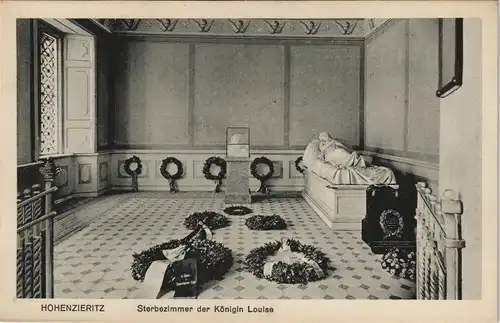 Ansichtskarte Hohenzieritz Sterbezimmer der Königin Louise 1920