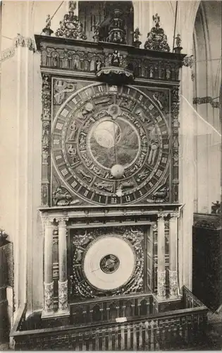 Ansichtskarte Rostock Sonnenuhr in der Marienkirche. 1910