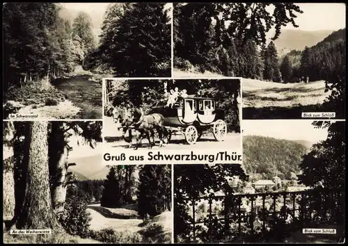 Ansichtskarte Schwarzburg Schloß, Postkutsche# 1959