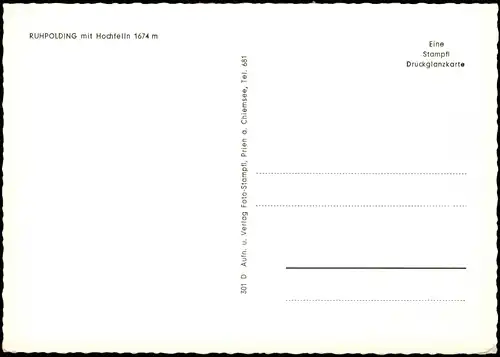 Ansichtskarte Ruhpolding mit Hochfelln 1674 m, Fotokarte 1961
