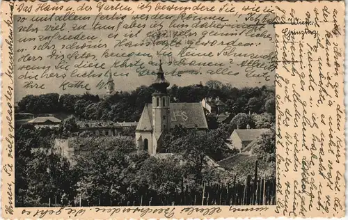 Ansichtskarte Grinzing-Wien Stadtblick 1937  gel. Rollstempel 9/1 Wien 68