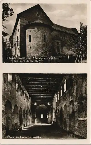 Ansichtskarte Steinbach-Michelstadt Einhards-Bbasilika 2-Bild-Karte 1939