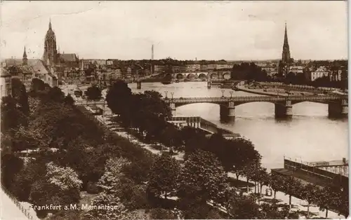 Ansichtskarte Frankfurt am Main Panorama-Ansicht, Main-Anlage 1925
