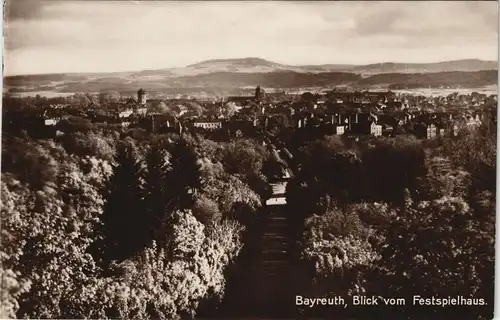 Ansichtskarte Bayreuth Panorama Blick vom Festspielhaus 1930