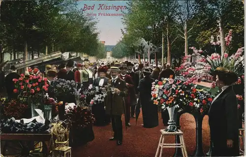 Bad Kissingen Kuranlagen Feine Gesellschaft beim Frühkonzert 1918