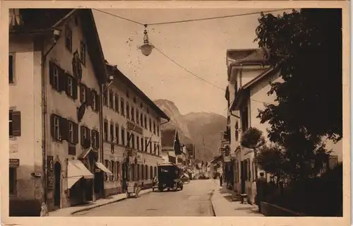 Ansichtskarte Garmisch-Partenkirchen Ortspartie in der Ludwigstraße 1929