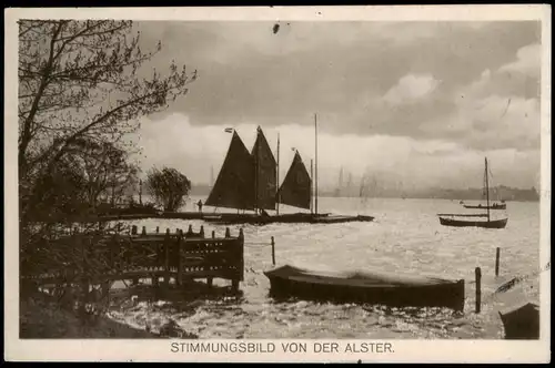 Ansichtskarte Hamburg STIMMUNGSBILD VON DER ALSTER 1913