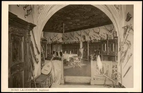 Ansichtskarte Lauenstein-Ludwigsstadt BURG LAUENSTEIN Jagdsaal 1920
