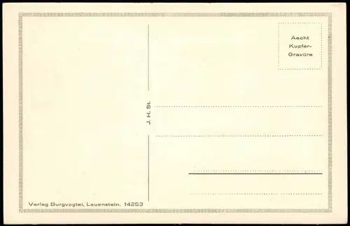 Ansichtskarte Lauenstein-Ludwigsstadt BURG LAUENSTEIN Jagdsaal 1920