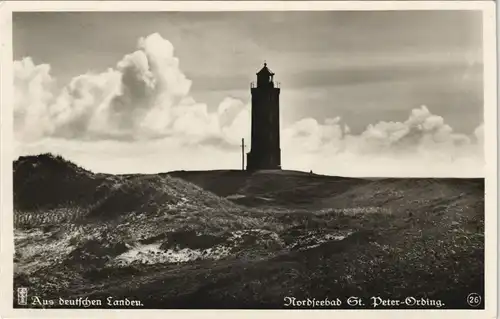 St. Peter-Ording Leuchtturm (Light-House) Wolken-Stimmungsbild 1932