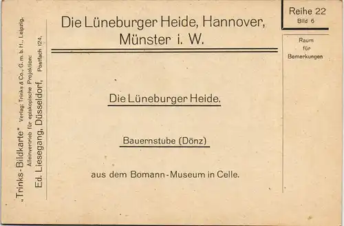 Ansichtskarte Walsrode Lüneburger Heide, Bauernstube (Dönz). 1928