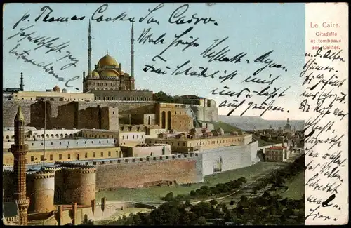 Postcard Kairo القاهرة Citadelle et tombeaux 1911