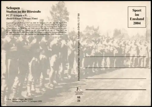 Schapen Mehrbild-AK Sportanlagen Fussball Stadion an der Hörstraße 2004