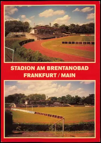 Frankfurt am Main Mehrbild-AK Fussball-Stadion AM BRENTANOBAD 2002