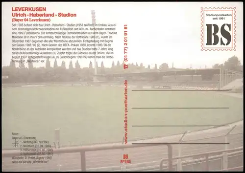 Leverkusen Mehrbild-AK Fussball Stadion Ulrich Haberland Stadion 1997