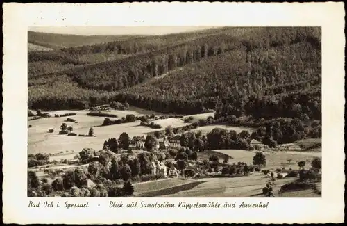 Ansichtskarte Bad Orb Blick auf Sanatorium Küppelsmühle und Annenhof 1956