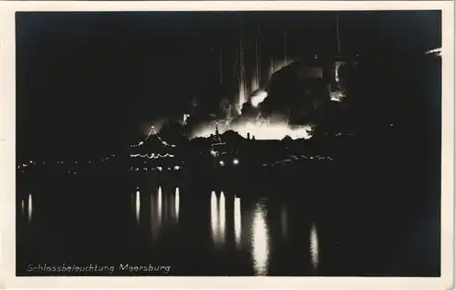 Meersburg Altes Schloß / Burg Meersburg bei Nacht Feuerwerk Beleuchtung 1930