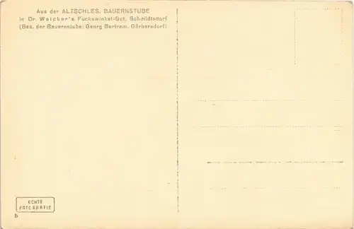 Schmidtsdorf Kowalowa Mieroszów Weiker´s Gut, Bauernstube b. Gröbersdorf 1928