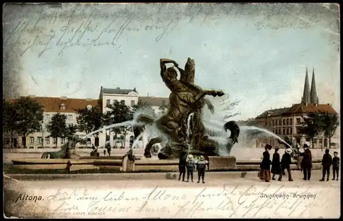 Ansichtskarte Altona-Hamburg Stuhlmann-Brunnen - Platz 1904