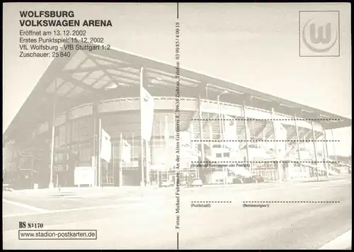 Ansichtskarte Wolfsburg Eröffnung VOLKSWAGEN ARENA Fussball Stadion 2002