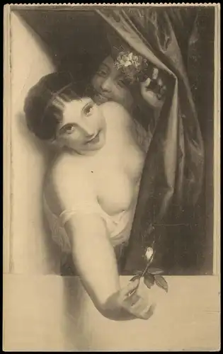Ansichtskarte  Erotik (Nackt - Nude) Die Rosenknospe 1913
