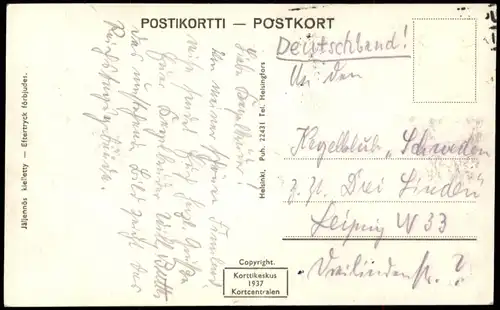 Postcard Helsinki Helsingfors Riksdagshuset, Foto-Postcard 1937