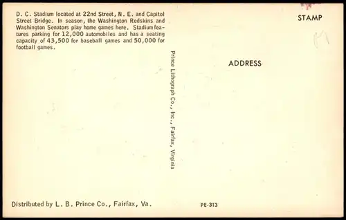 Washington D.C. D.C. Stadium Washington Redskins Aerial View, Luftaufnahme 1970