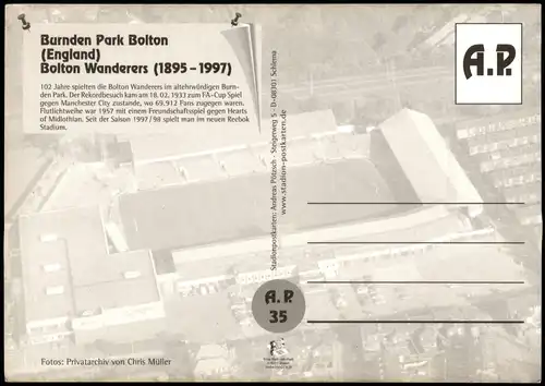 Burnden Park Bolton (England) Wanderers Fussball Football Stadium 1997