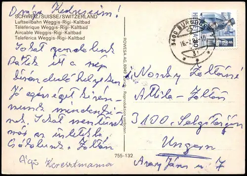 Weggis Gondelbahn Bergbahn Luftseilbahn Weggis-Rigi-Kaltbad 1987