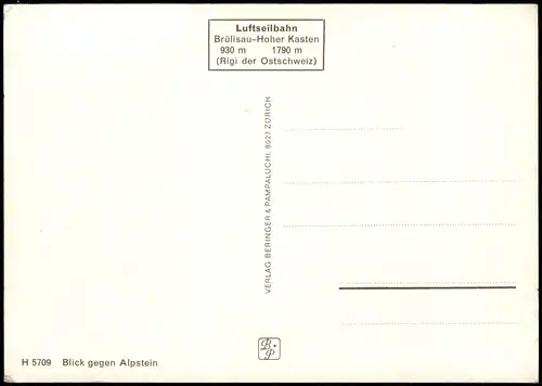 .Schweiz Luftseilbahn Brülisau-Hoher Kasten Rigi der Ostschweiz 1960