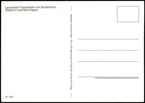 Leukerbad Leiggerbad Loèche-les-Bains Leukerbad-Torrentbahn mit Daubenhorn 1980