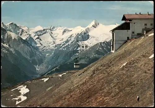 Zell am See Bergbahn Schmittenhöhe-Seilbahn mit Blick Großglockner 1970