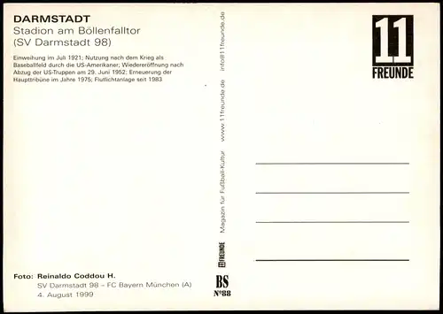 Darmstadt STADION AM BÖLLENFALLTOR Stadion Football Stadium 1999