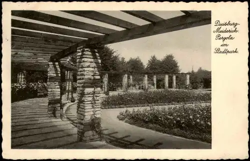 Ansichtskarte Meiderich-Beeck-Duisburg Pergola Stadtpark 1934